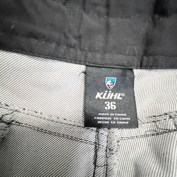 Kuhl RENEGADE SHORTS Size 36 Charcoal Grey 10" inseam - Picture 9 of 9